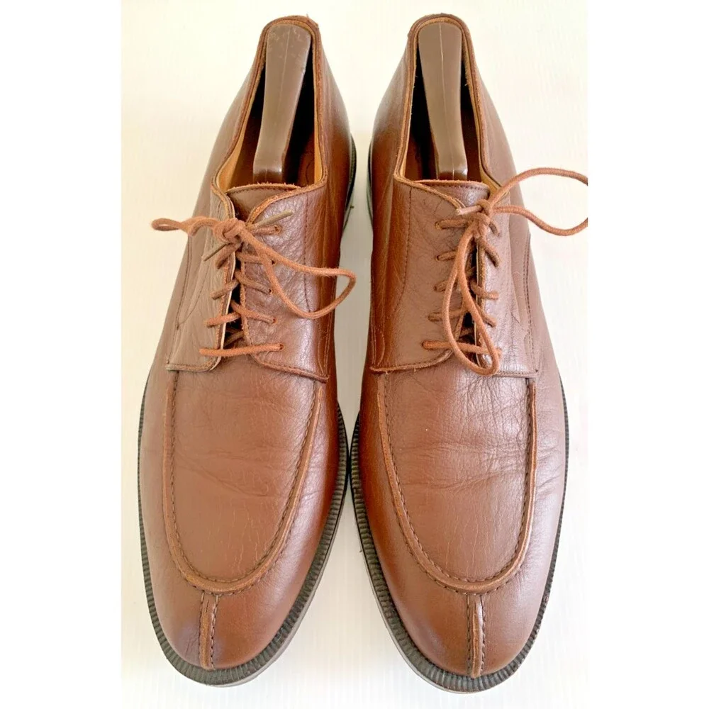 Peter Huber Brown Moustache Clipper Split Toe Derbys  Shoes Sz 10 Made in Italy